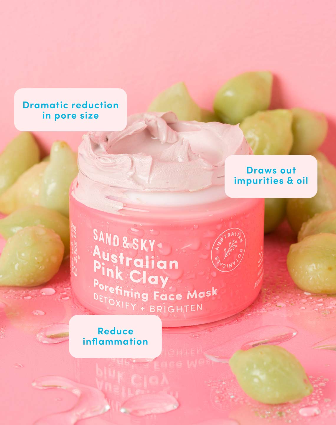 Australian Pink Clay Porefining Face Mask Deluxe Travel Size